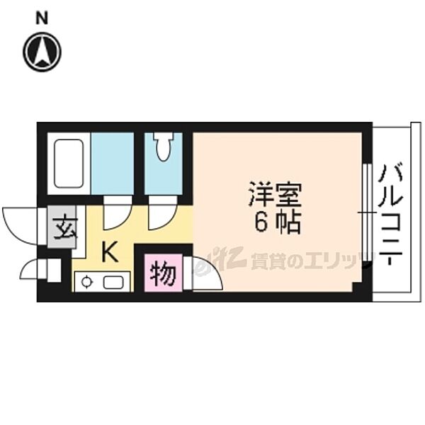 コーポシンフォニー 301｜京都府京都市山科区東野中井ノ上町(賃貸マンション1K・3階・18.29㎡)の写真 その2