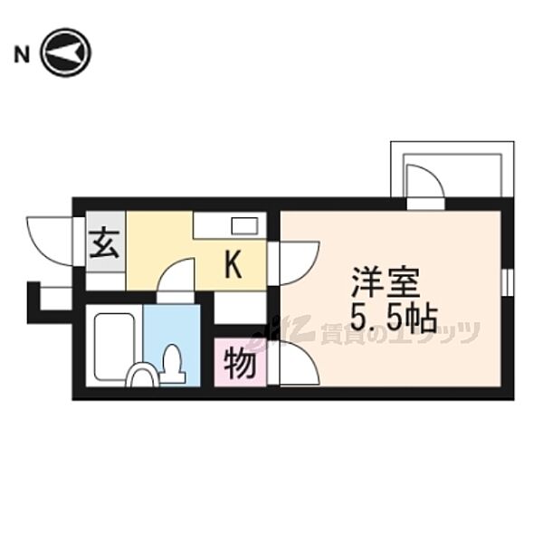 京都府京都市山科区大宅辻脇町(賃貸マンション1K・4階・16.80㎡)の写真 その2