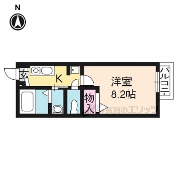 メゾン・ド・深草エル 215｜京都府京都市伏見区深草出羽屋敷町(賃貸アパート1K・2階・25.50㎡)の写真 その2