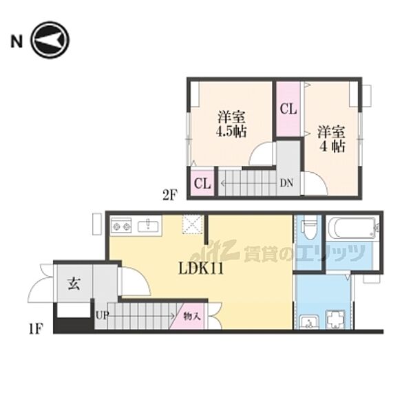 京都府京都市伏見区深草越後屋敷町(賃貸一戸建2LDK・1階・56.27㎡)の写真 その2