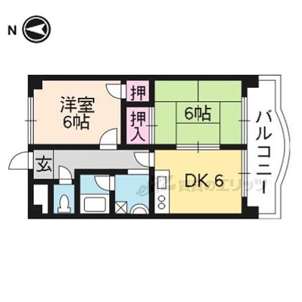 ザ・メドゥズ 201｜京都府城陽市富野西垣内(賃貸マンション2DK・2階・45.65㎡)の写真 その2