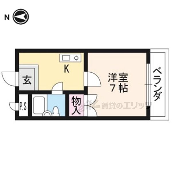 京都府京田辺市東西神屋(賃貸マンション1K・1階・21.28㎡)の写真 その2