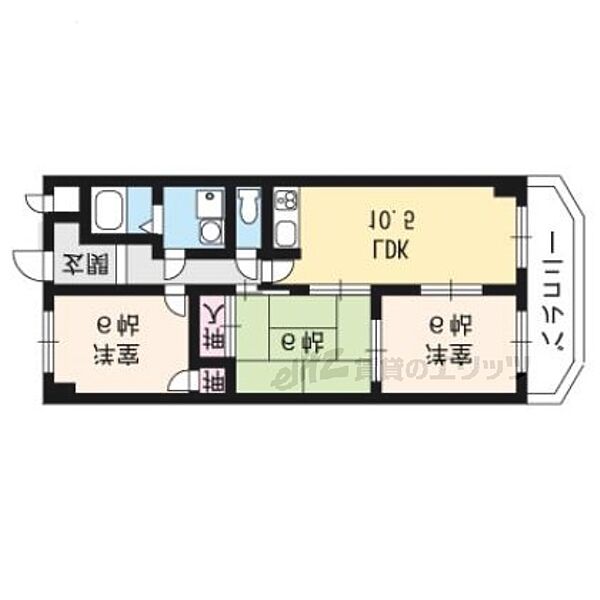 京都府京都市南区久世中久世町4丁目(賃貸マンション3LDK・2階・67.00㎡)の写真 その2