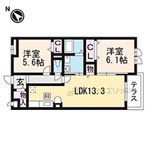 京都府乙訓郡大山崎町大山崎小字白味才（賃貸アパート2LDK・1階・60.40㎡） その2