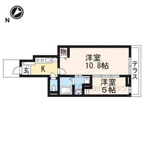 京都府京都市伏見区横大路菅本(賃貸アパート1LDK・1階・40.29㎡)の写真 その2