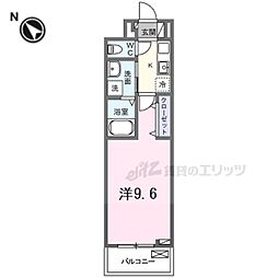 フリージア 2階1Kの間取り