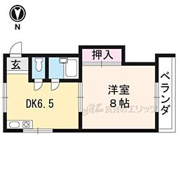 メゾン桃栄 2階1DKの間取り