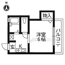 ローレルコート壱番館 1階1Kの間取り