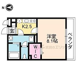 セジュールモンド 3階1Kの間取り