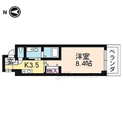ドムスタレイア 4階1Kの間取り