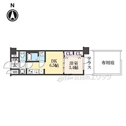 プレサンス十条凛華 1階1DKの間取り