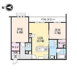 ミラーエステートイーストビル 2階2LDKの間取り