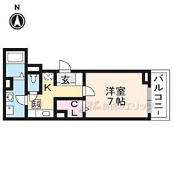 グランデ・カーサ・ケイII 1階1Kの間取り