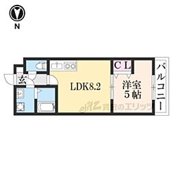 京阪本線 伏見桃山駅 徒歩4分の賃貸マンション 3階1DKの間取り