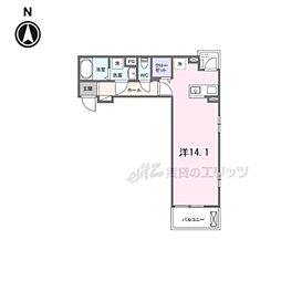 ガーデン・アイリス 2階1Kの間取り