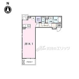 ガーデン・アイリス 3階1Kの間取り