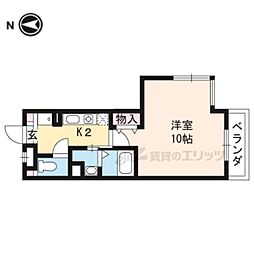 イーストヴィレッジ大宅 1Kの間取図画像