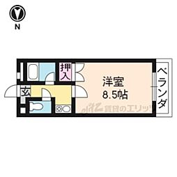ヴェルメゾン大宅 1Kの間取図画像