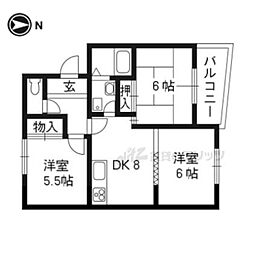 カーサ・オバタ 3LDKの間取図画像