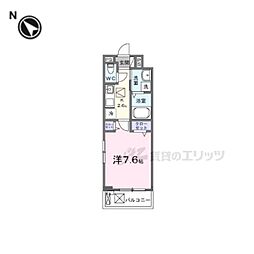 ヴィラ水取 1Kの間取図画像