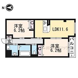 エルヴィータ長岡 2LDKの間取図画像