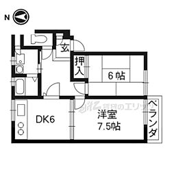 ピルツ木の子マンション 2DKの間取図画像