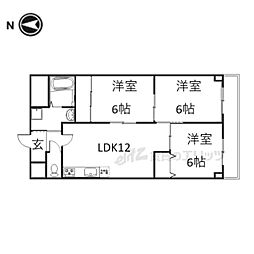 エーデル音羽 3LDKの間取図画像