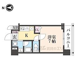 ベラジオレガシー京都西七条 1Kの間取図画像