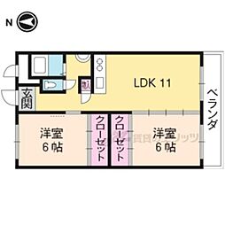 エイテルフラッツ 2LDKの間取図画像