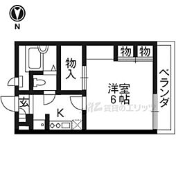 レオパレスK 1Kの間取図画像