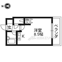 オーシャンボックス2 ワンルームの間取図画像