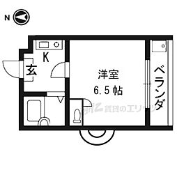 サンコーポ天王 1Kの間取図画像