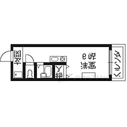リバーサイド車田 1Kの間取図画像