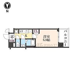 プレサンス京都室町通紫水 1Kの間取図画像
