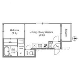 DiiRA鳥羽街道(ディーラ鳥羽街道) 1LDKの間取図画像