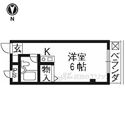 サニーライフ2 1Kの間取図画像