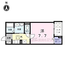 ヒカルサ京都伏見深草 1Kの間取図画像