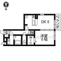 ルーチェ大亀谷 1LDKの間取図画像