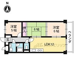 サンハイム桂 3LDKの間取図画像