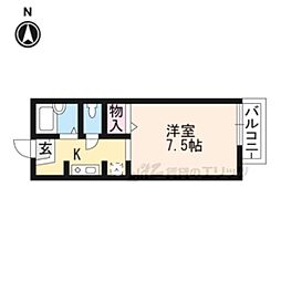 サニーハイツ中川C棟 1Kの間取図画像