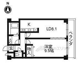 コーポシャルマン 1LDKの間取図画像