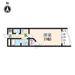 ルーエ辻久 1Kの間取図画像