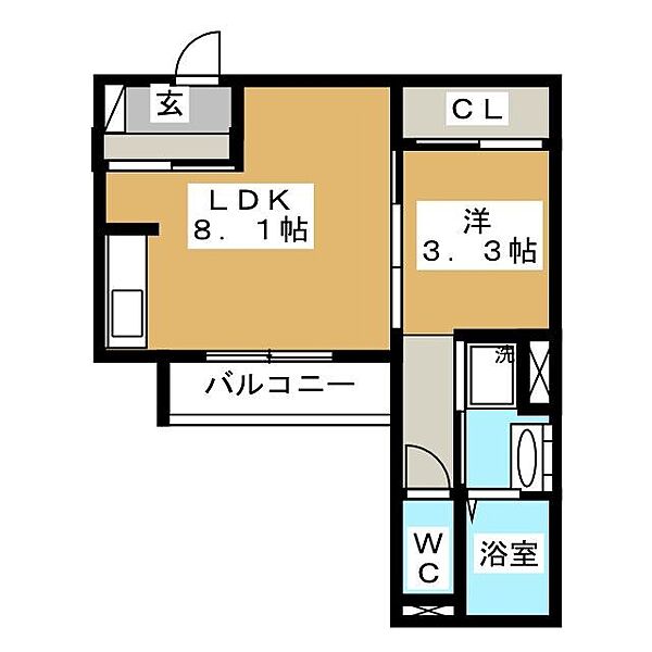 コラージュくりた 202｜長野県長野市大字栗田(賃貸アパート1LDK・2階・30.86㎡)の写真 その2