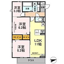 グランスクエアIII番館 207 ｜ 長野県長野市大字鶴賀腰巻2186-1の一部、2186-3の一部（賃貸アパート3LDK・2階・59.92㎡） その2