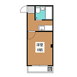レジデンスＳ＆Ｔ 4階1Kの間取り