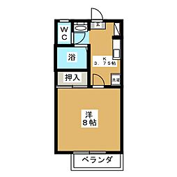 フォーダイヤモンズタウン　Ｅ棟 1階1Kの間取り