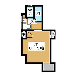 ソレイユ若里 1Kの間取図画像