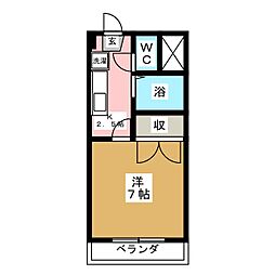 レジデンスＫ 4階1Kの間取り