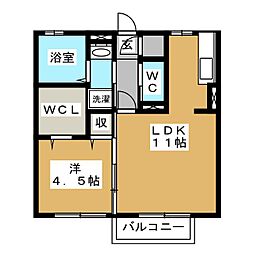 JR信越本線 長野駅 バス13分 河原口下車 徒歩14分の賃貸アパート 1階1LDKの間取り