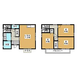 Ｂｏｎｈｅｕｒ　Ｂ 1階3LDKの間取り